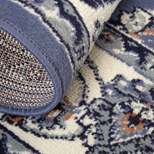 Home Dynamix Ariana Badah Area Rug 3 Piece Set (4'11" x6'11,1'8" x4'11,1'8" x2'8), Border Blue/Ivory