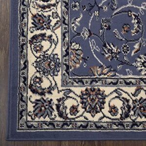 Home Dynamix Ariana Badah Area Rug 3 Piece Set (4'11" x6'11,1'8" x4'11,1'8" x2'8), Border Blue/Ivory