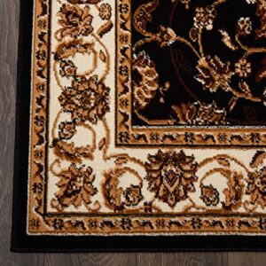 Home Dynamix Ariana Badah Area Rug 3 Piece Set (4'11" x6'11,1'8" x4'11,1'8" x2'8), Border Ebony/Ivory