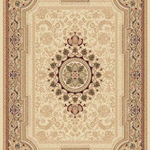 Jayden Traditional Oriental Ivory Scatter Mat Rug, 2' x 3'