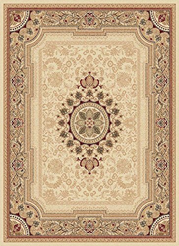 Jayden Traditional Oriental Ivory Scatter Mat Rug, 2' x 3'