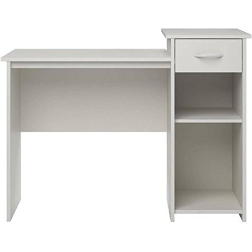 Student Desk Home Office Bedroom Furniture Indoor Desk - Easy Glide Accessory Drawer (White)