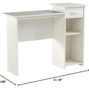 Student Desk Home Office Bedroom Furniture Indoor Desk - Easy Glide Accessory Drawer (White)