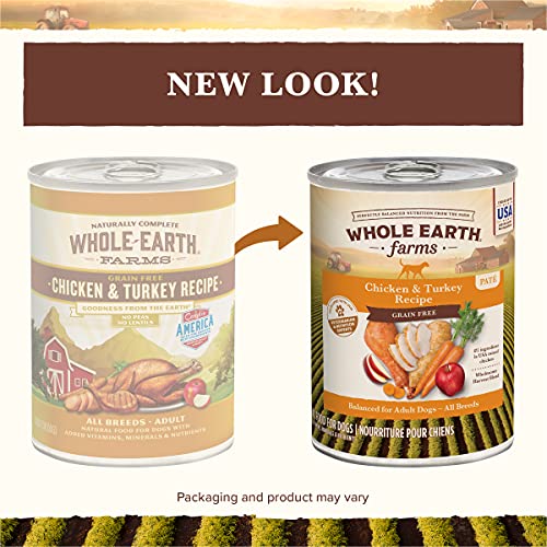 Whole Earth Farms Grain Free All Breed –Adult Canned Wet Dog Food 12.7 Ounce (Pack of 12)