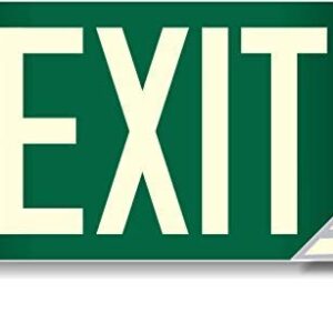 Photoluminescent Exit Sign Green - Aluminum Code Approved UL 924 / IBC / NFPA 101 | NightBright USA Part Number ULG-050