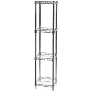 Shelving Inc. 12" d x 12" w x 64" h Chrome Wire Shelving with 4 Tier Shelves, Weight Capacity 800lbs Per Shelf