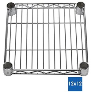 Shelving Inc. 12" d x 12" w x 64" h Chrome Wire Shelving with 4 Tier Shelves, Weight Capacity 800lbs Per Shelf