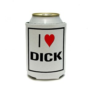 i love heart dick can cooler - drink insulator - beverage insulated holder