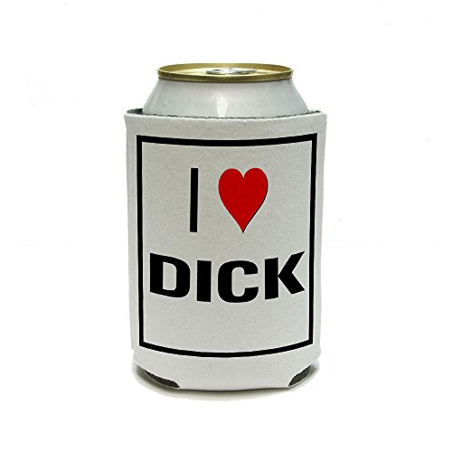 I Love Heart Dick Can Cooler - Drink Insulator - Beverage Insulated Holder