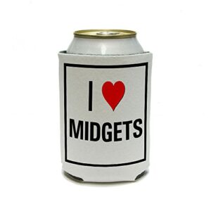 i love heart midgets can cooler - drink insulator - beverage insulated holder