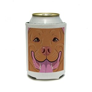 pit bull face red nose pitbull - close up pet dog can cooler - drink insulator - beverage insulated holder
