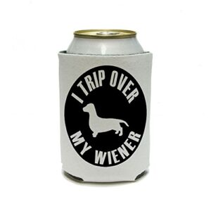 i trip over my wiener dachshund can cooler - drink insulator - beverage insulated holder