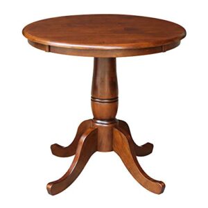international concepts 30-inch round pedestal dining table, espresso
