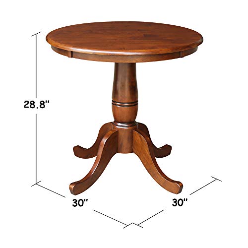 International Concepts 30-Inch Round Pedestal Dining Table, Espresso