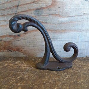 Coat Hat Hooks Cast Iron Lot Set of 6 Double Hook 3.5 Inch Antique Vintage Style