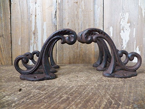 Coat Hat Hooks Cast Iron Lot Set of 6 Double Hook 3.5 Inch Antique Vintage Style