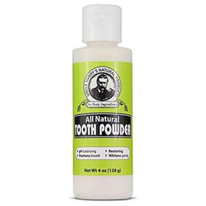 uncle harry's remineralizing tooth powder | all natural enamel support & whitening toothpaste for sensitive teeth | powder toothpaste for gum health & fresh breath (4 oz)