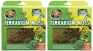 zoo med 2 pack of terrarium moss, large, 15 - 20 gallon per pack