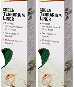 (2 Pack) Zilla Reptile Terrarium Bedding Substrate Liner, Green - 30 Gallon