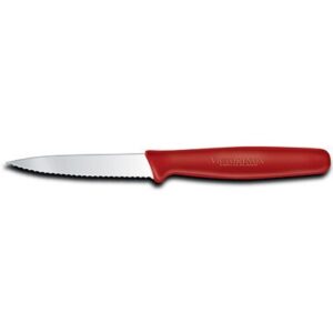 3.25" wavy edge paring knife [set of 2] handle color: red