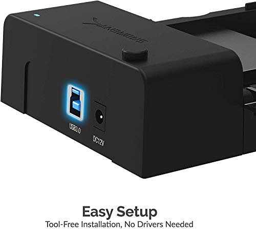 SABRENT USB 3.0 to SATA External Hard Drive Lay-Flat Docking Station for 2.5 or 3.5in HDD, SSD [Support UASP] (EC-DFLT)