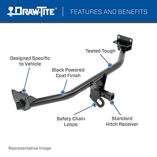 Draw-Tite 36542 Class II Frame Hitch with 1-1/4" Square Receiver Tube Opening , Black