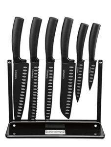 cuisinart c77ns-7p classic nonstick edge collection 7-piece cutlery knife set with acrylic stand, black