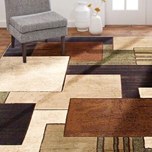 home dynamix tribeca mason area rug 5'2"x7'2", abstract brown/green