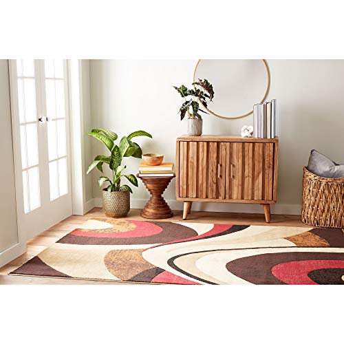 Home Dynamix Tribeca Slade Modern Area Rug, Abstract Brown/Red 5'2"x7'2"