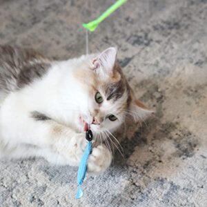 Our Pets Go Fish Cat Fishing Pole Toy with Catnip Fish Teaser and Rod Interactive Cat Wand Toys for Indoor Cats