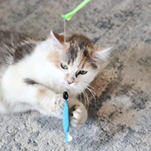 Our Pets Go Fish Cat Fishing Pole Toy with Catnip Fish Teaser and Rod Interactive Cat Wand Toys for Indoor Cats