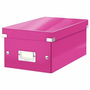 leitz dvd storage box, pink, click and store range, 60420023