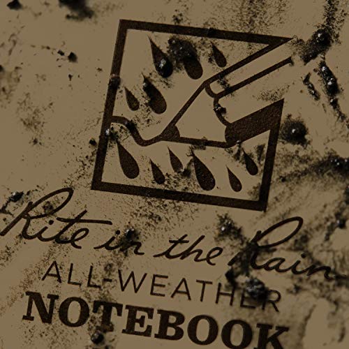 Rite in the Rain Weatherproof Top-Spiral Notebook, 3" x 5", Tan Cover, Universal Pattern (No. 935T)
