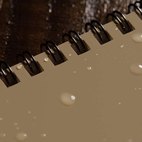 Rite in the Rain Weatherproof Top-Spiral Notebook, 3" x 5", Tan Cover, Universal Pattern (No. 935T)