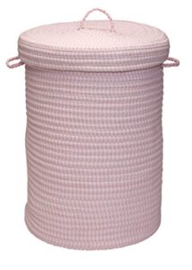solid ticking storage hamper, 16 by 24-inch, pink