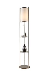 artiva usa exeter durable glass display shelf floor lamp