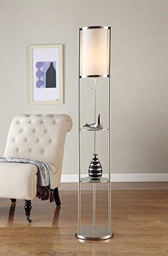 Artiva USA Exeter Durable Glass Display Shelf Floor Lamp