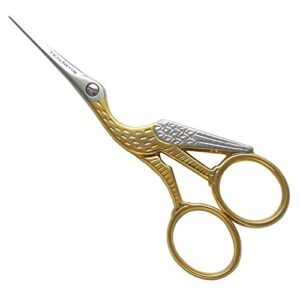 4.5 inch professional stork embroidery scissors - tenartis 152 made in italy