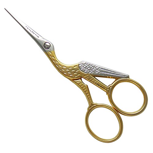 4.5 Inch Professional Stork Embroidery Scissors - Tenartis 152 Made in Italy