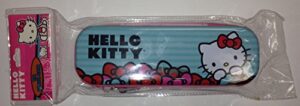 hello kitty pen & pencil case ~ kitty on blue with pretty bow (with pink bow key chain)