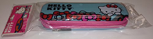 Hello Kitty Pen & Pencil Case ~ Kitty on Blue with Pretty Bow (with Pink Bow Key Chain)