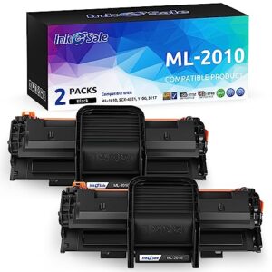 ink e-sale compatible toner cartridge replacement for samsung ml2010 ml-2010d3 ml-1610 (black, 2-pack), for use with samsung ml 2010 mlt-d119s ml-2510 ml-2570 ml-2010p ml-1610 scx-4321 printer
