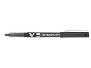 pilot bx v5 black hi-tecpoint extra fine rollerball pen 0.5mm nib tip 0.3mm line width (pack of 3)