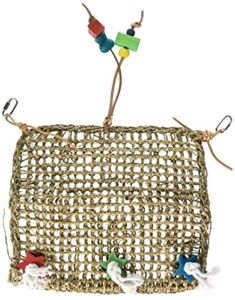 penn-plax bird-life naturally weaved seagrass mat for birds – great for playing, climbing, and exercising – cotton ropes & wood toys