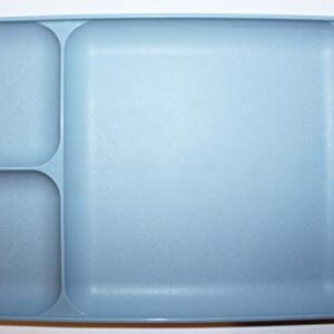 Tupperware Vintage Country Blue Divided Cafeteria Style Dining Tray