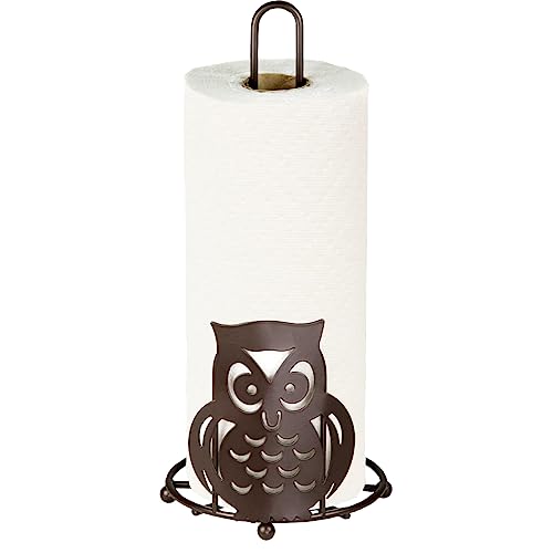 Home Basics Heavy Duty Steel Owl Napkin Holder Dispensing Organizer Stand, Kitchen Countertop, Free-Standing, Bronze (1)