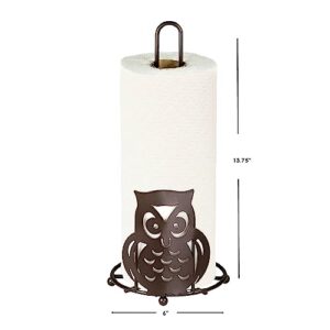 Home Basics Heavy Duty Steel Owl Napkin Holder Dispensing Organizer Stand, Kitchen Countertop, Free-Standing, Bronze (1)