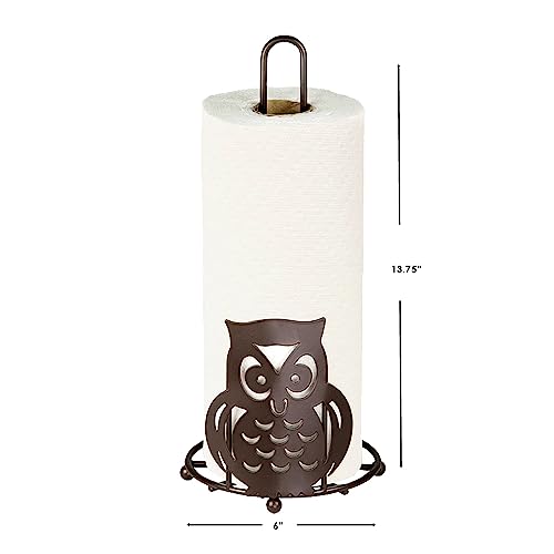 Home Basics Heavy Duty Steel Owl Napkin Holder Dispensing Organizer Stand, Kitchen Countertop, Free-Standing, Bronze (1)