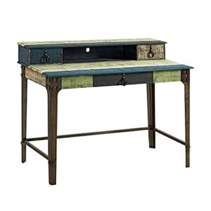 powell furniture calypso desk, wood with multi color accents, , 46.75 x 37 x 23.13