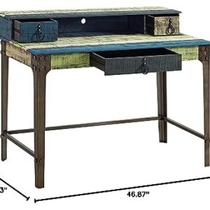 Powell Furniture Calypso Desk, Wood with Multi Color Accents, , 46.75 x 37 x 23.13